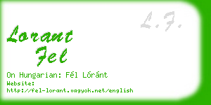 lorant fel business card