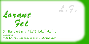 lorant fel business card